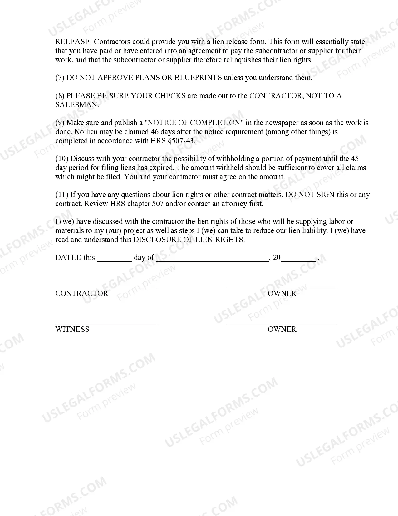 Preview HVAC Contract for Contractor