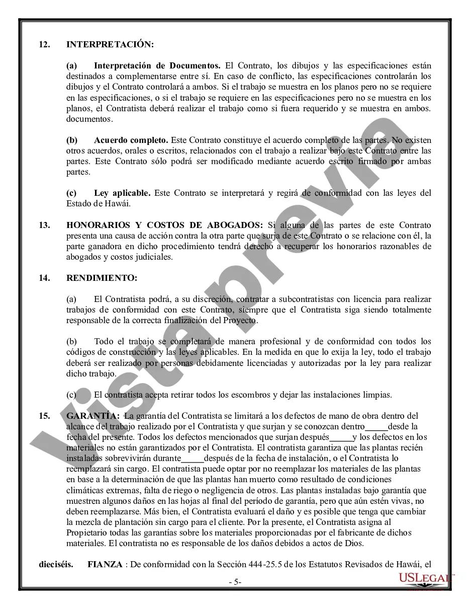 Preview Contrato de paisajismo para contratista