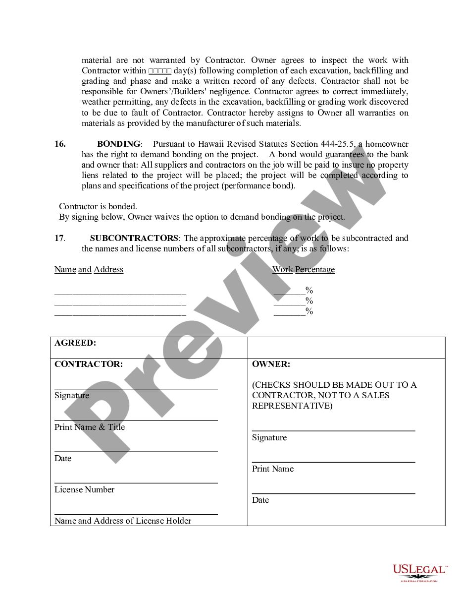 page 4 Excavator Contract for Contractor preview