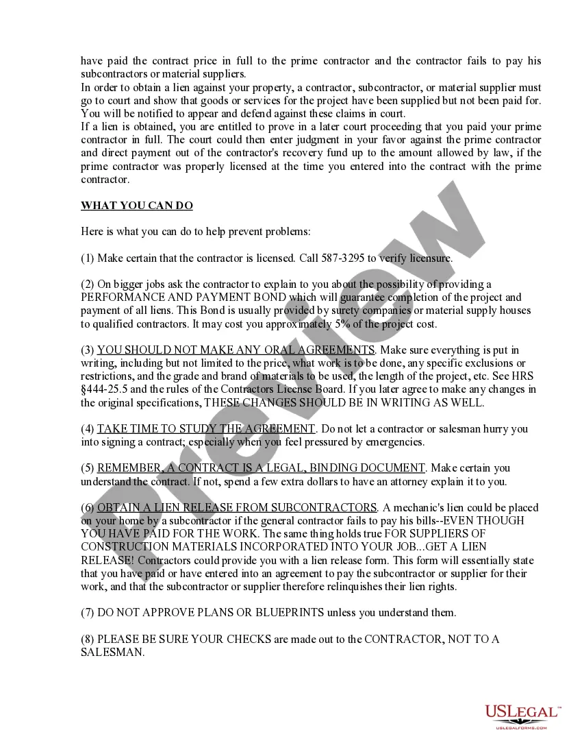 Preview Excavator Contract for Contractor