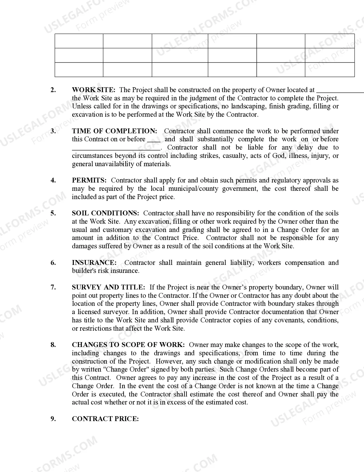 Preview Renovation Contract for Contractor