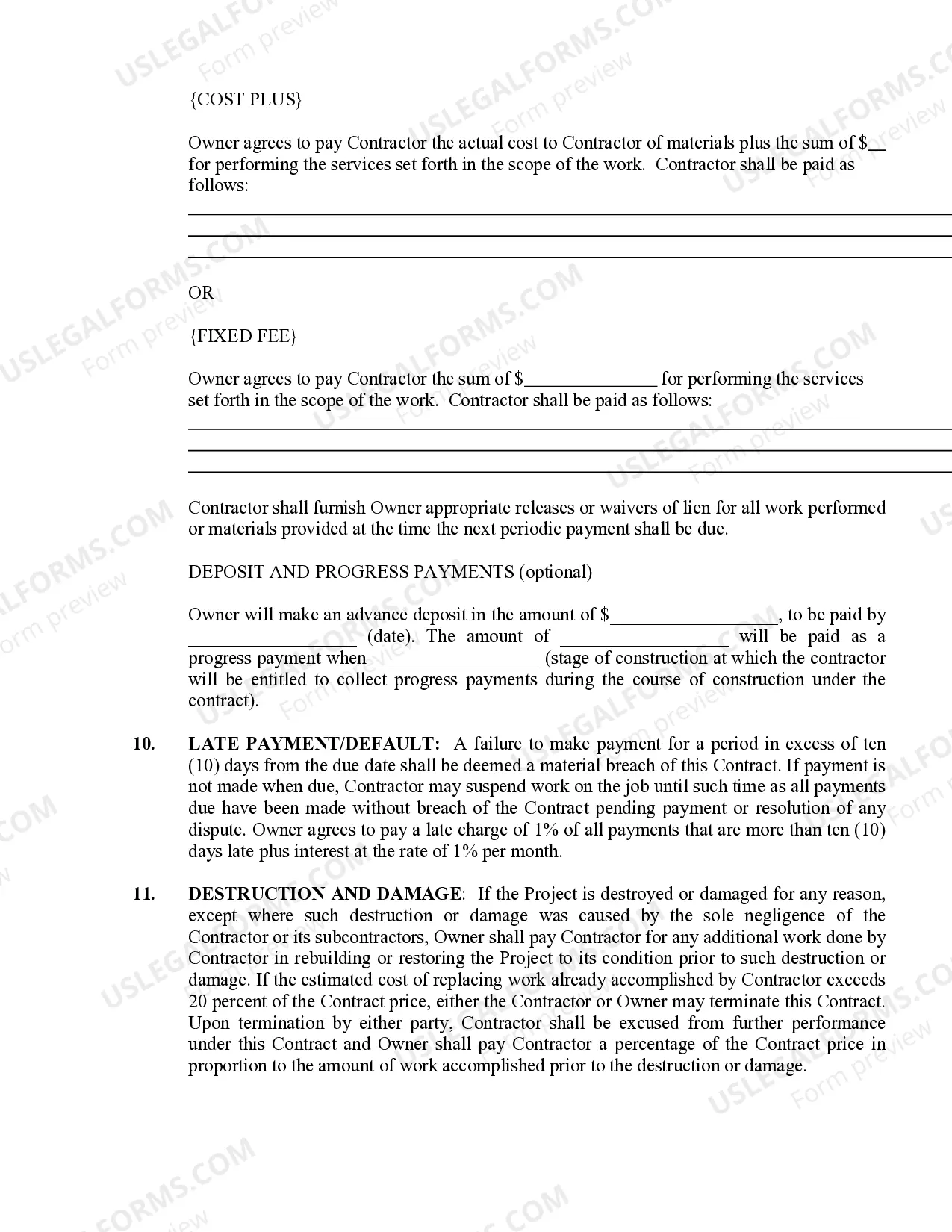 Preview Renovation Contract for Contractor