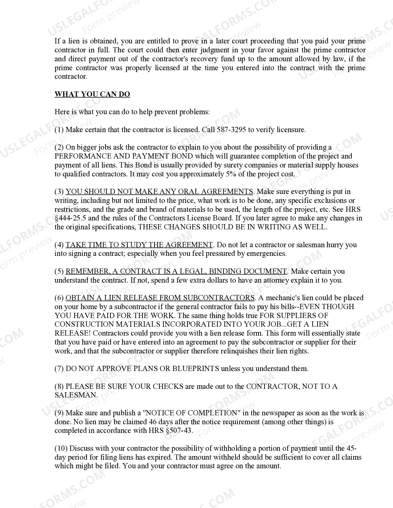 Preview Renovation Contract for Contractor