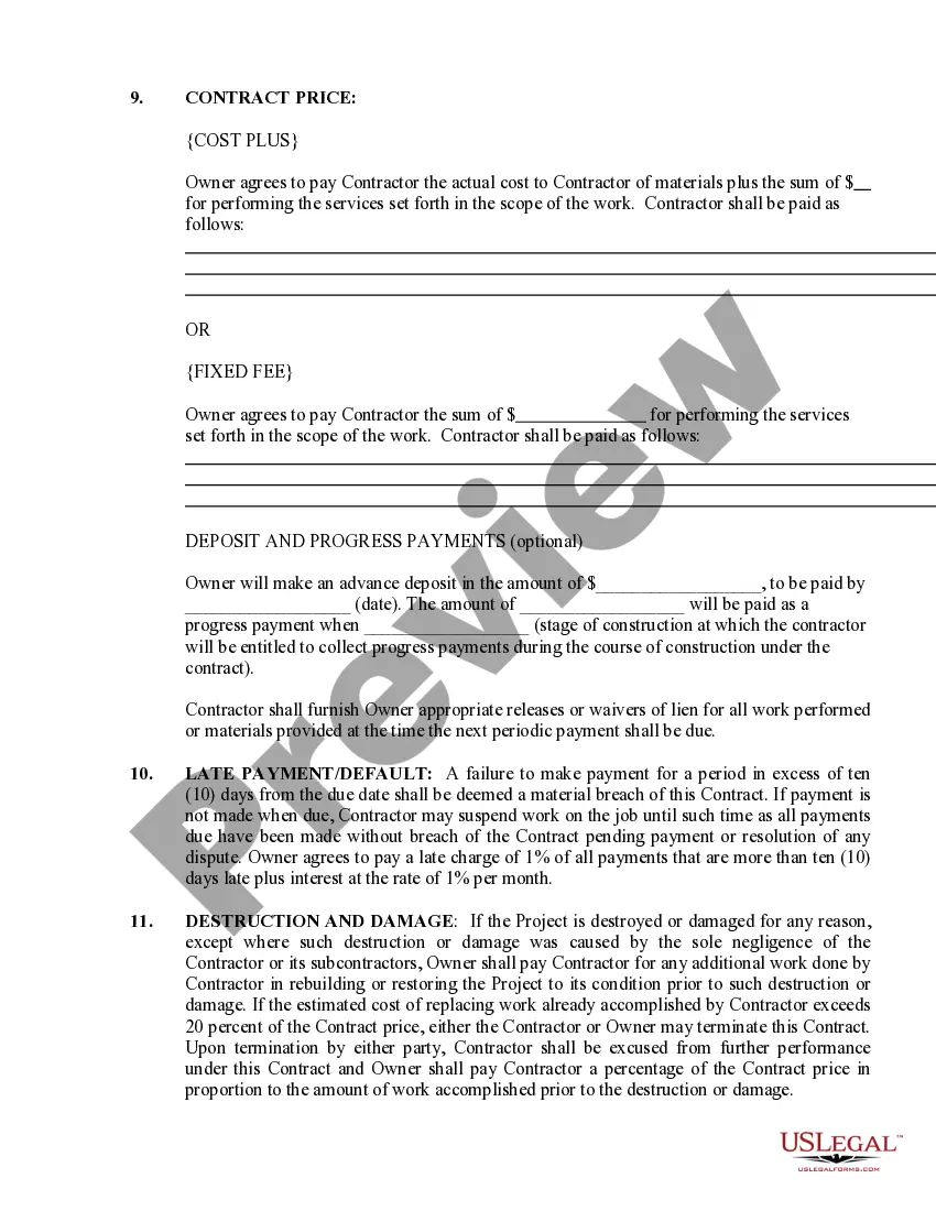 Preview Concrete Mason Contract for Contractor