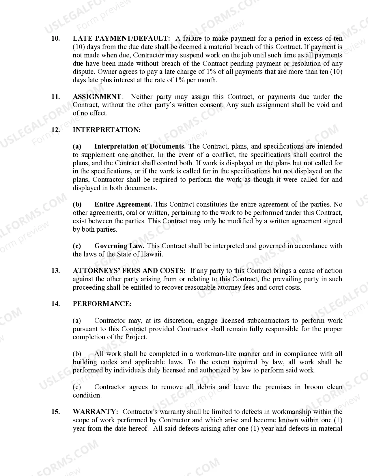Preview Demolition Contract for Contractor