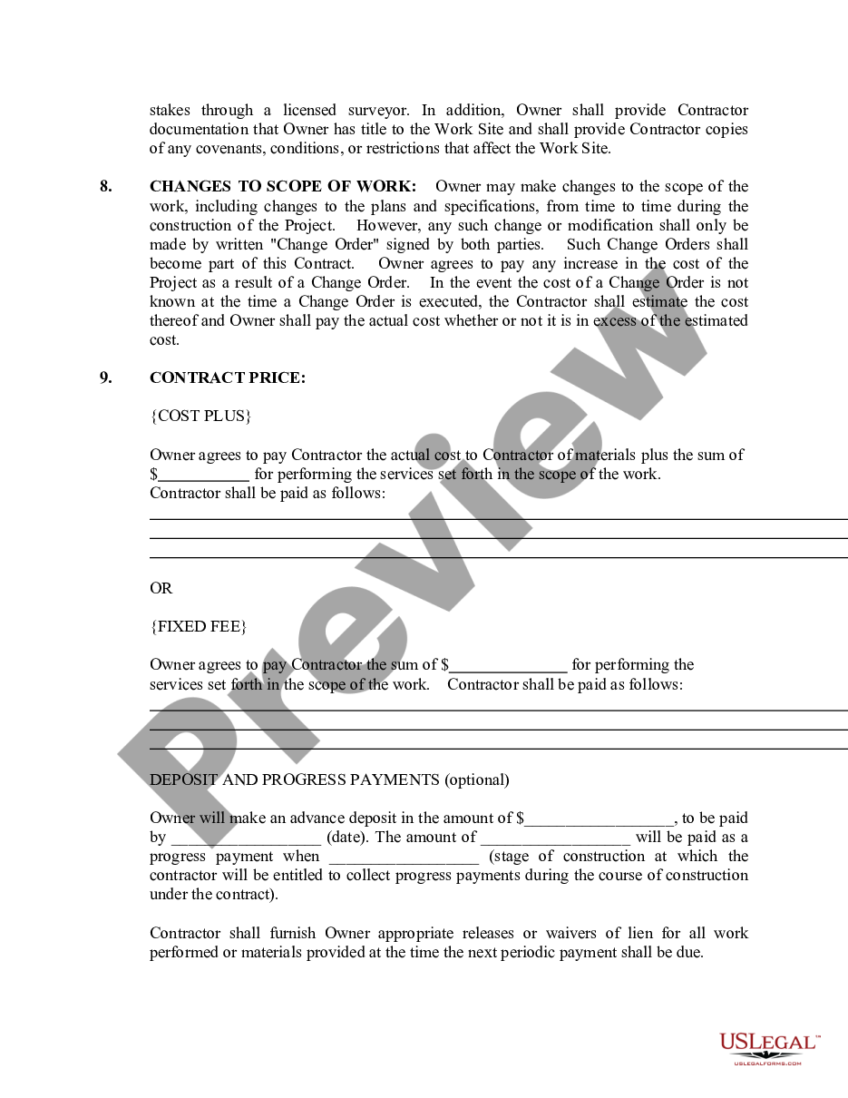 page 1 Paving Contract for Contractor preview