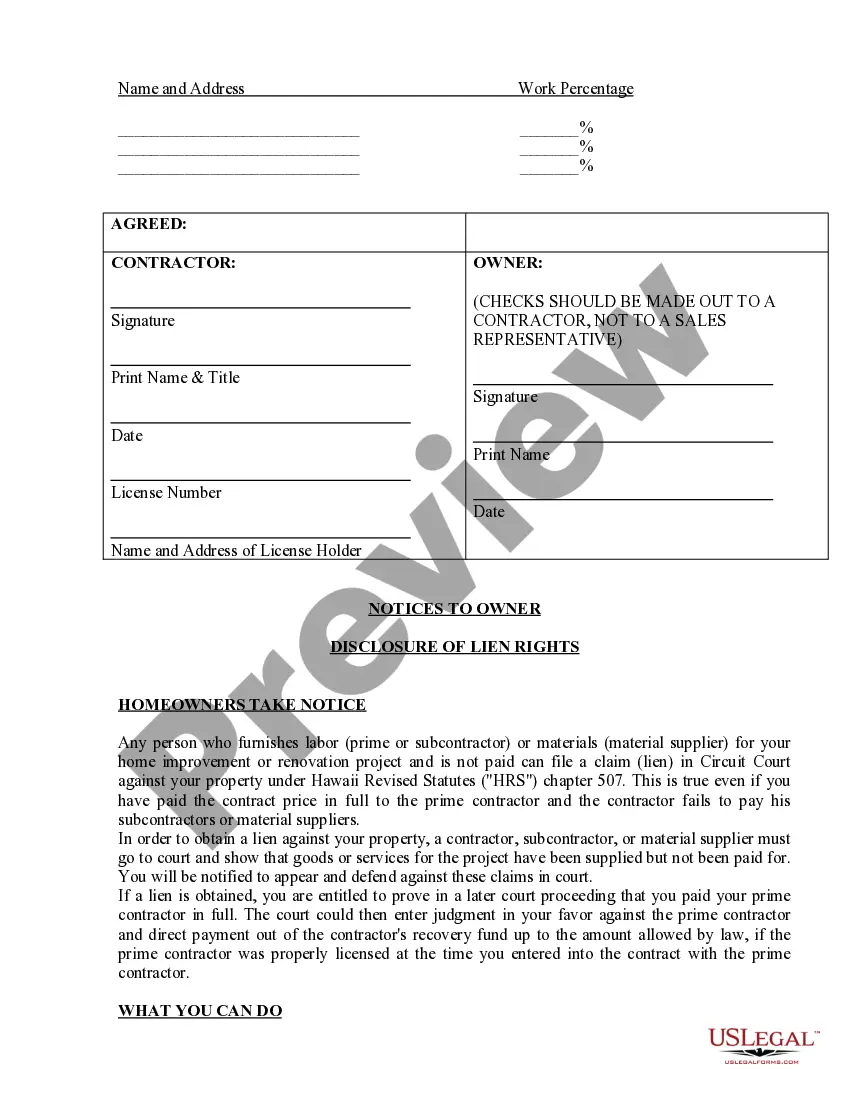 Preview Siding Contract for Contractor