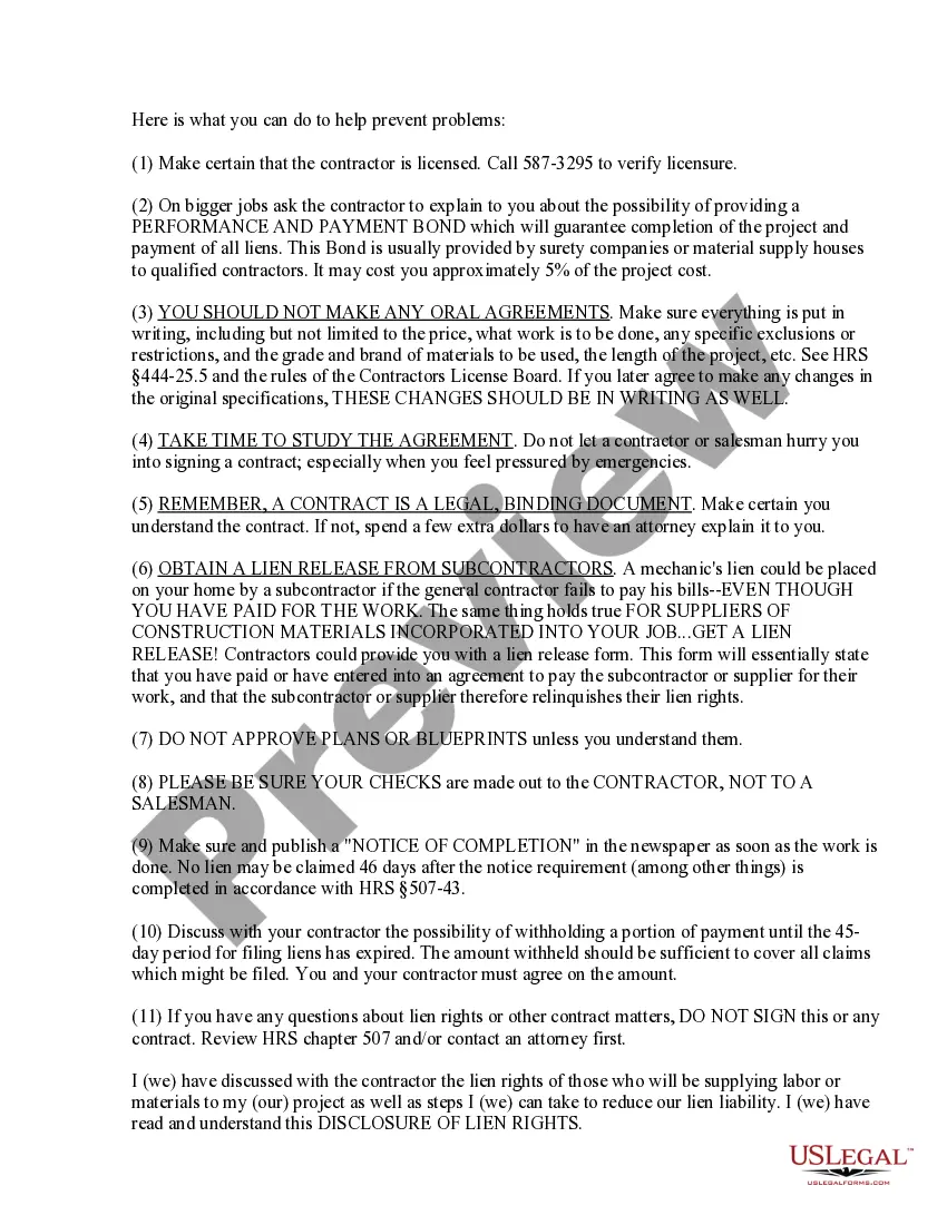 Preview Siding Contract for Contractor