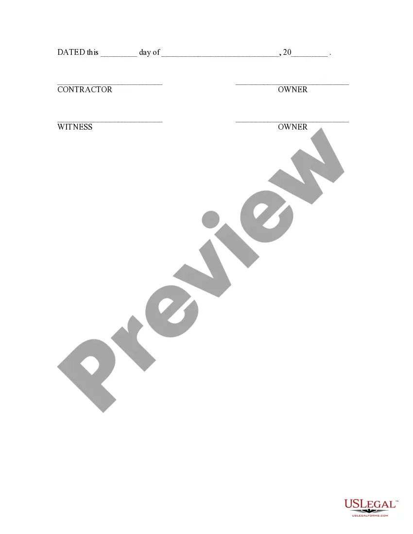 Preview Siding Contract for Contractor