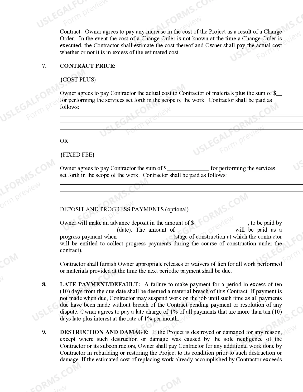 Preview Refrigeration Contract for Contractor