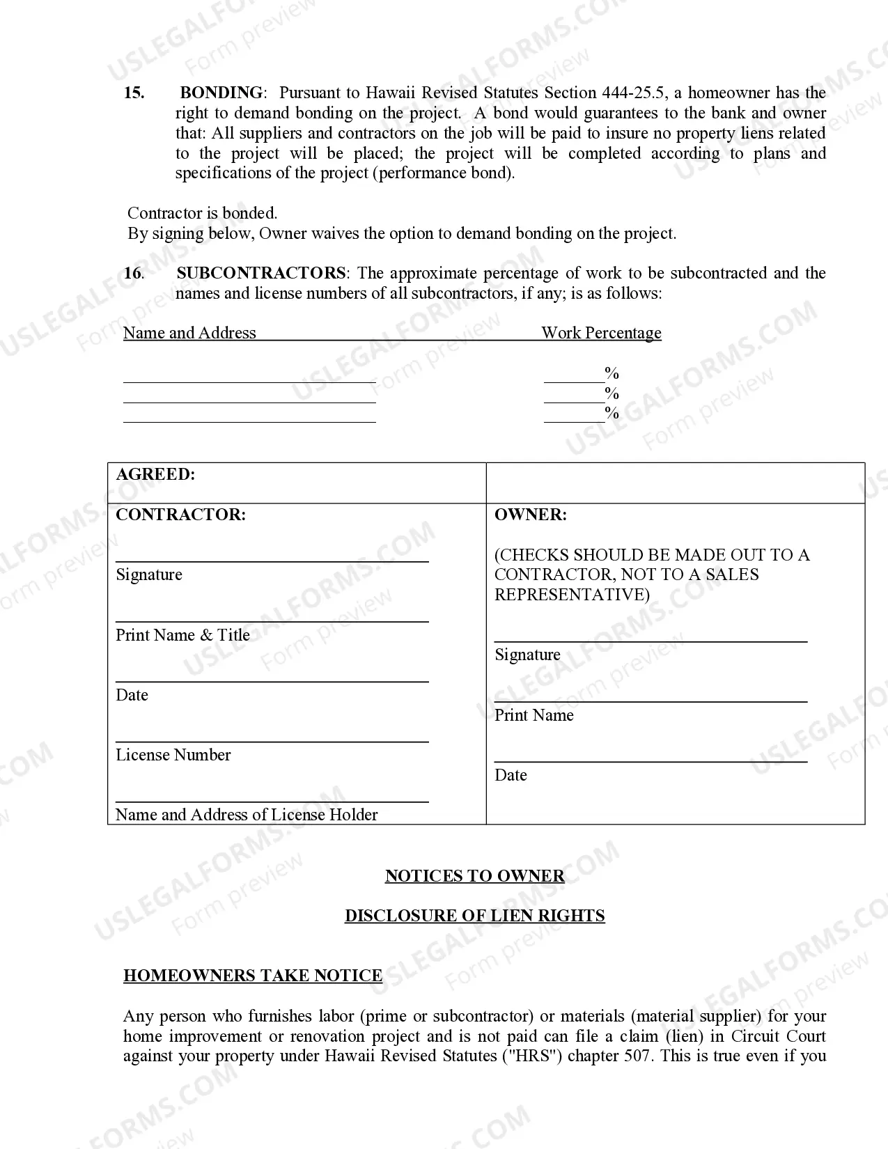 Preview Refrigeration Contract for Contractor