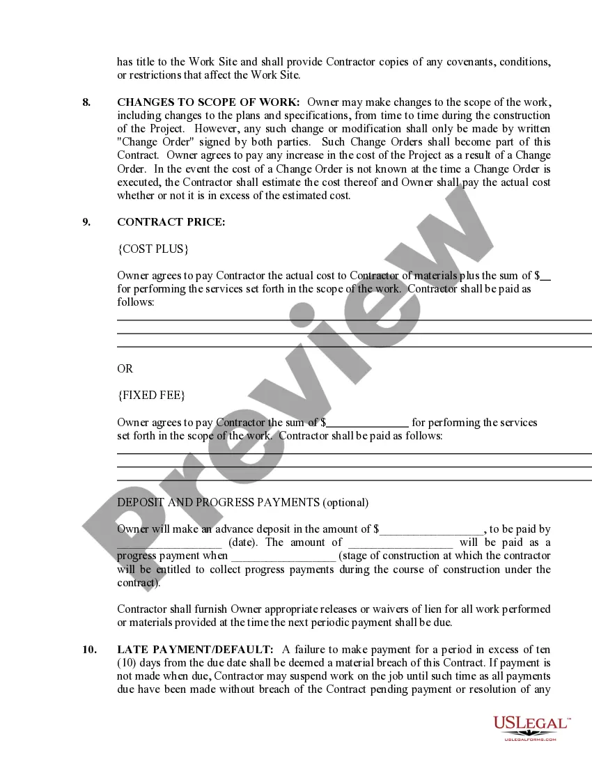 Preview Drainage Contract for Contractor