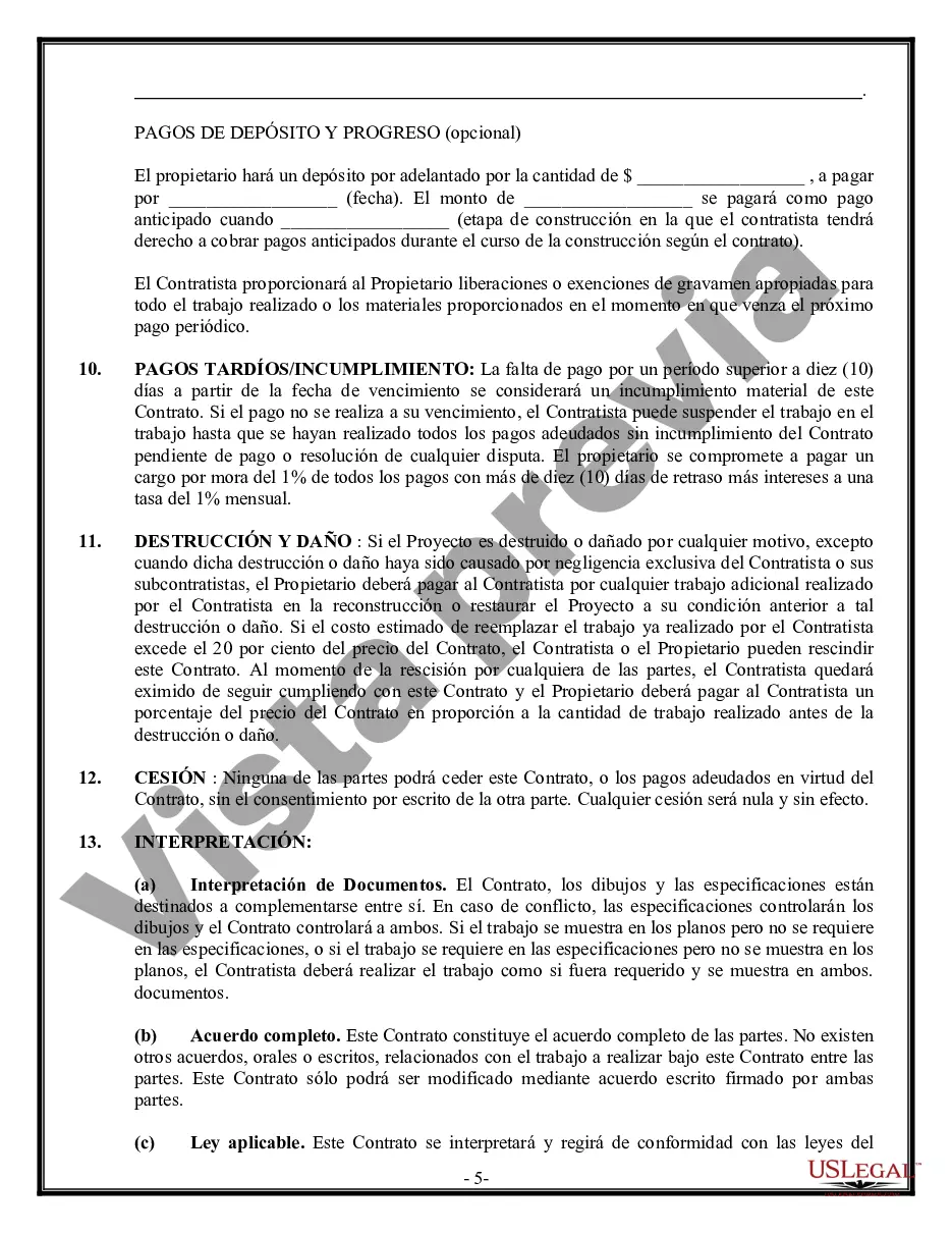 Preview Contrato de plomería para contratista