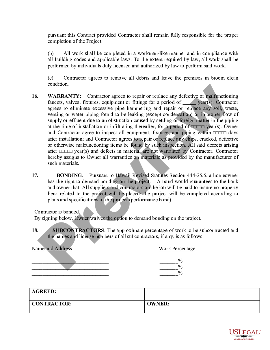 page 5 Plumbing Contract for Contractor preview