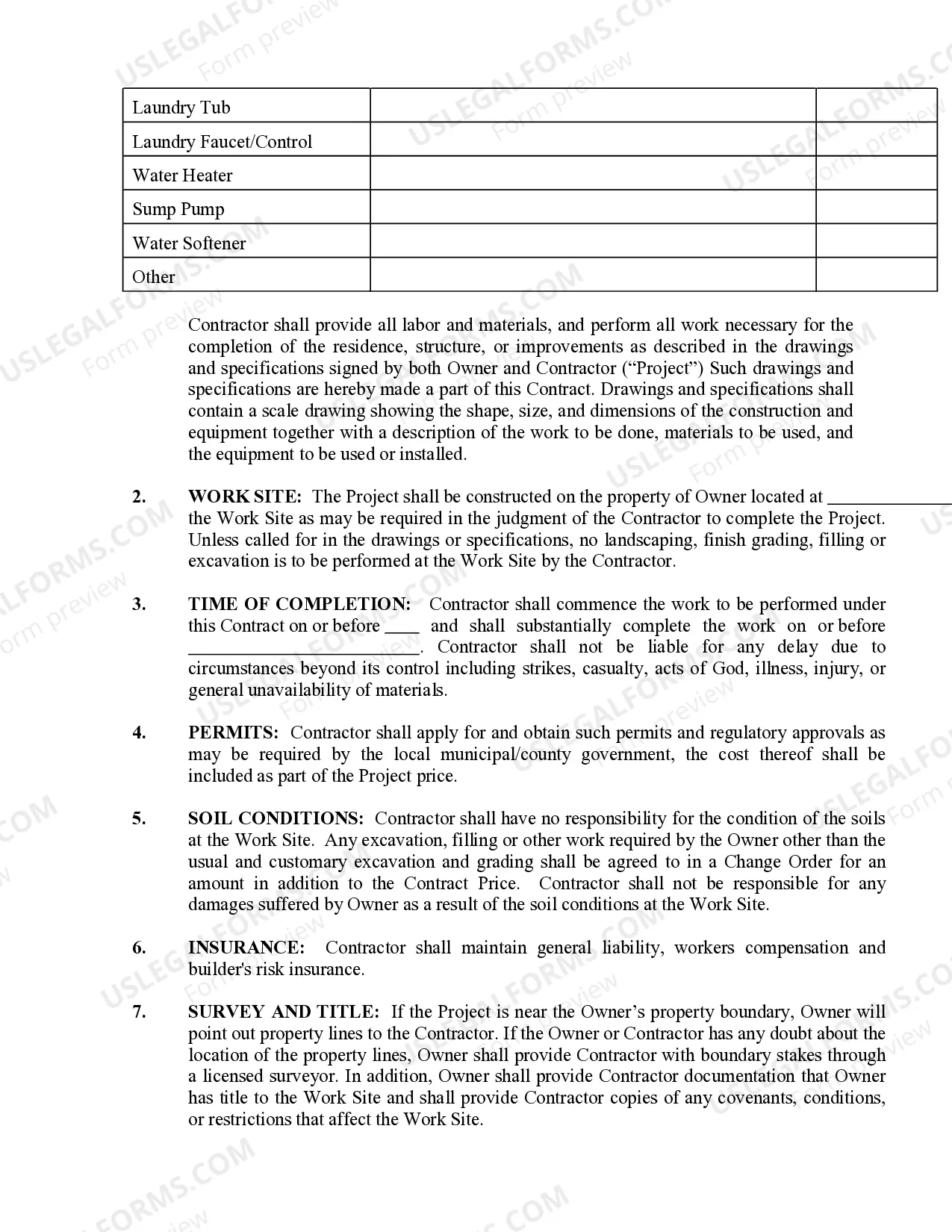 Preview Plumbing Contract for Contractor