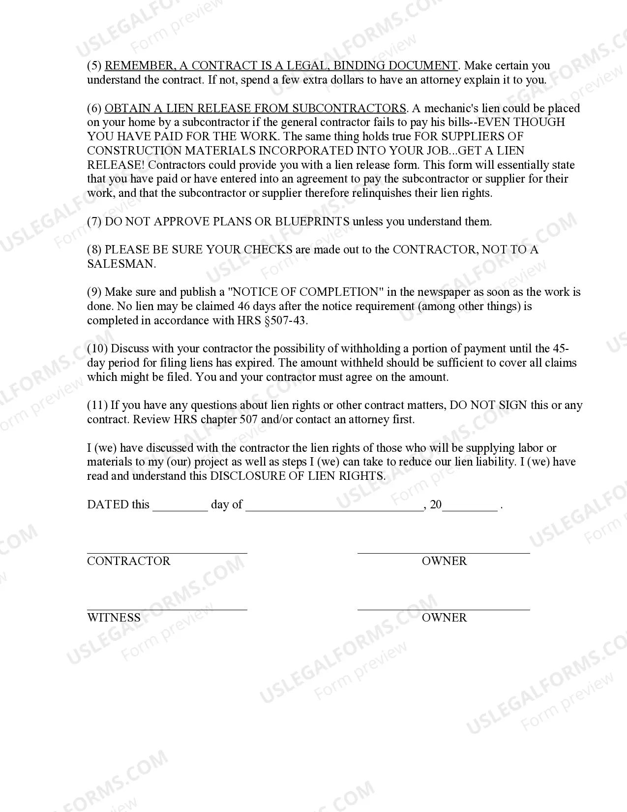 Preview Brick Mason Contract for Contractor