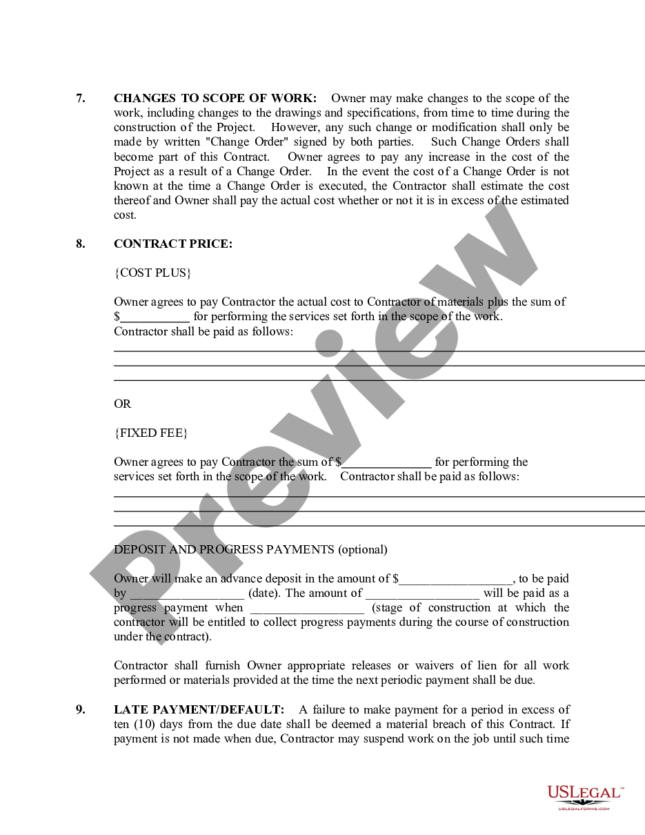 page 1 Roofing Contract for Contractor preview