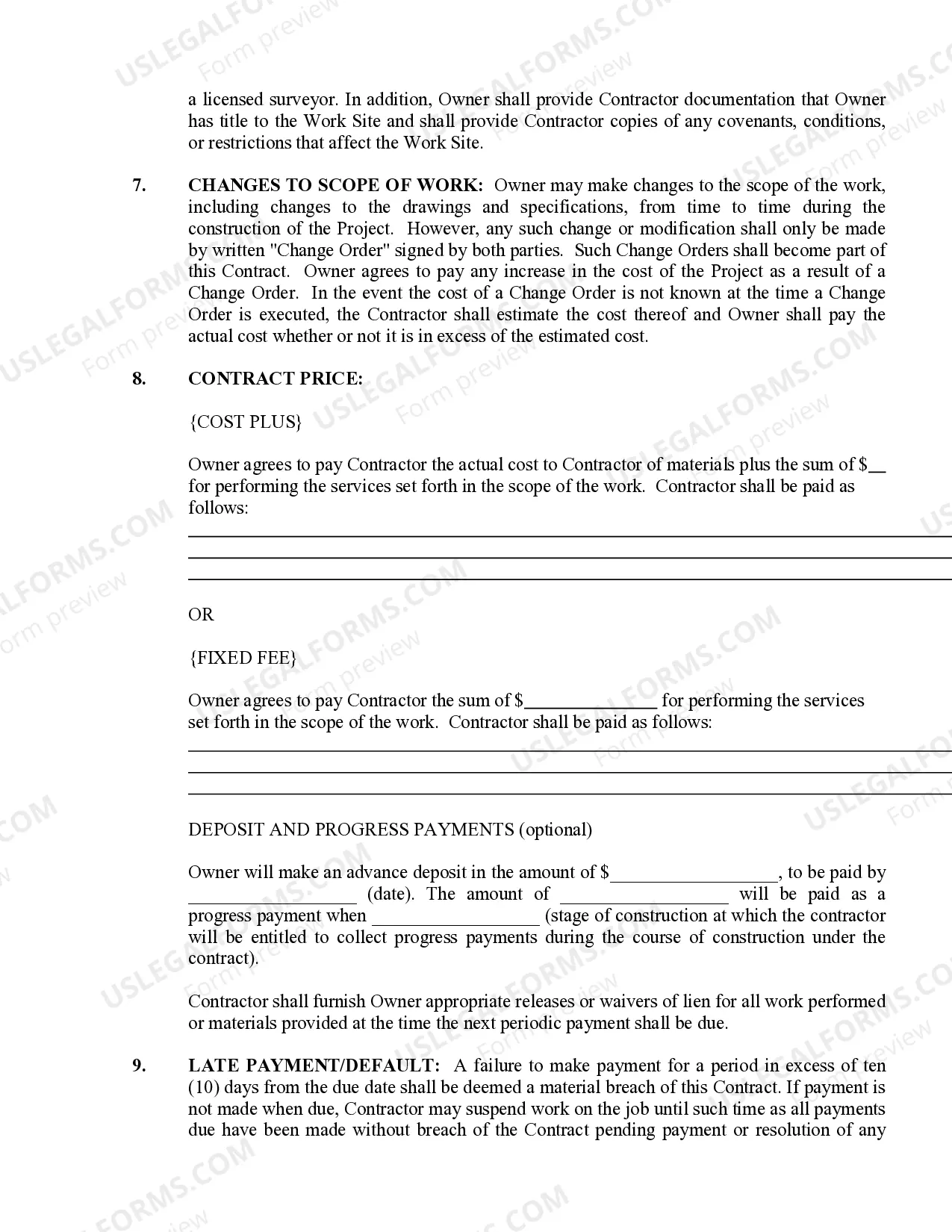 Preview Roofing Contract for Contractor