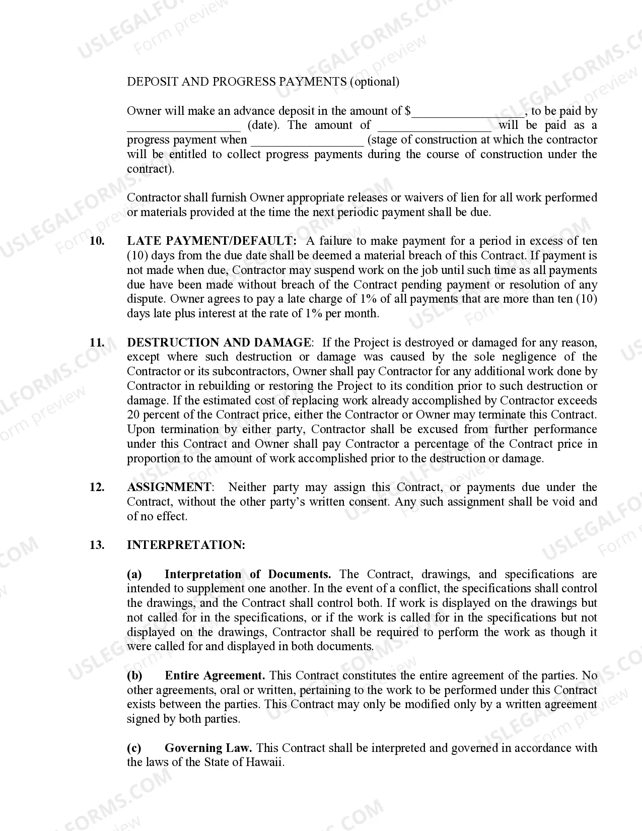 Preview Flooring Contract for Contractor