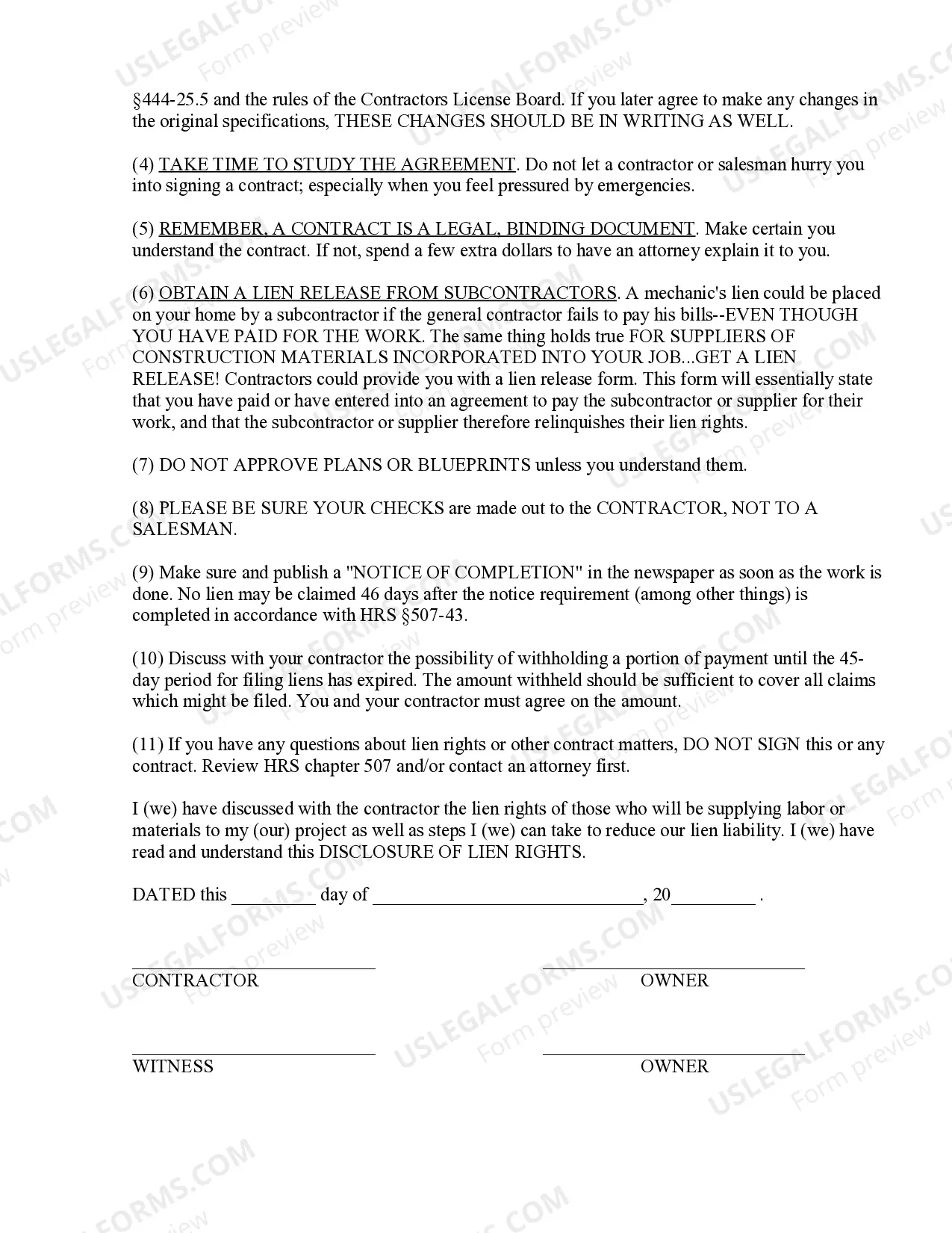 Preview Flooring Contract for Contractor