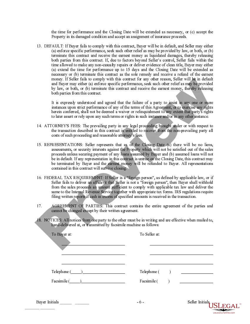 Get Contract for Sale and Purchase of Real Estate with No Broker for Residential Home Sale Agreement Preview Contract for Sale and Purchase of Real Estate with No Broker for Residential Home Sale Agreement