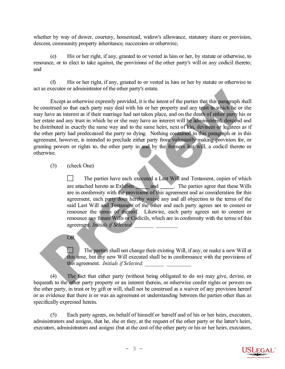 page 2 Hawaii Prenuptial Premarital Agreement without Financial Statements preview