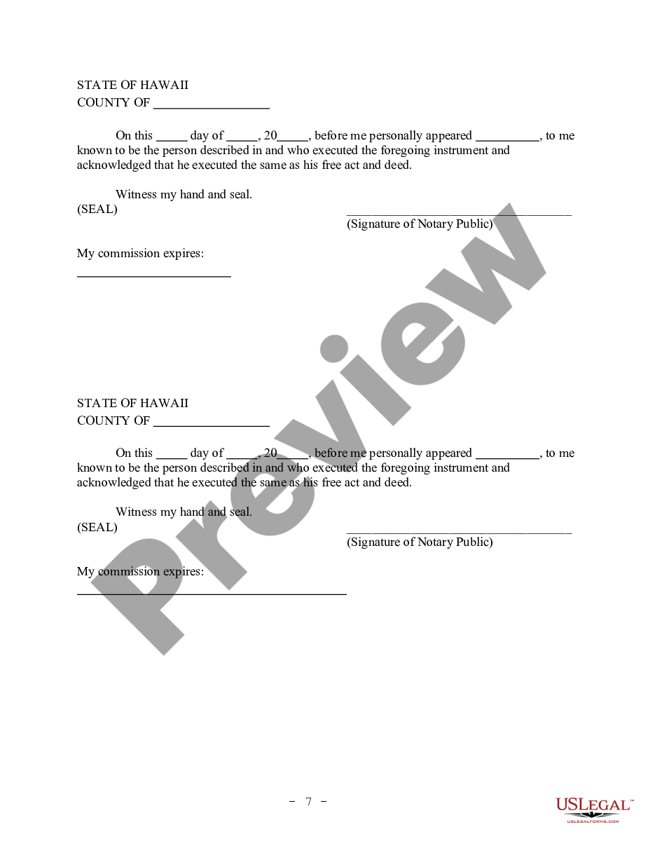 page 6 Hawaii Prenuptial Premarital Agreement without Financial Statements preview