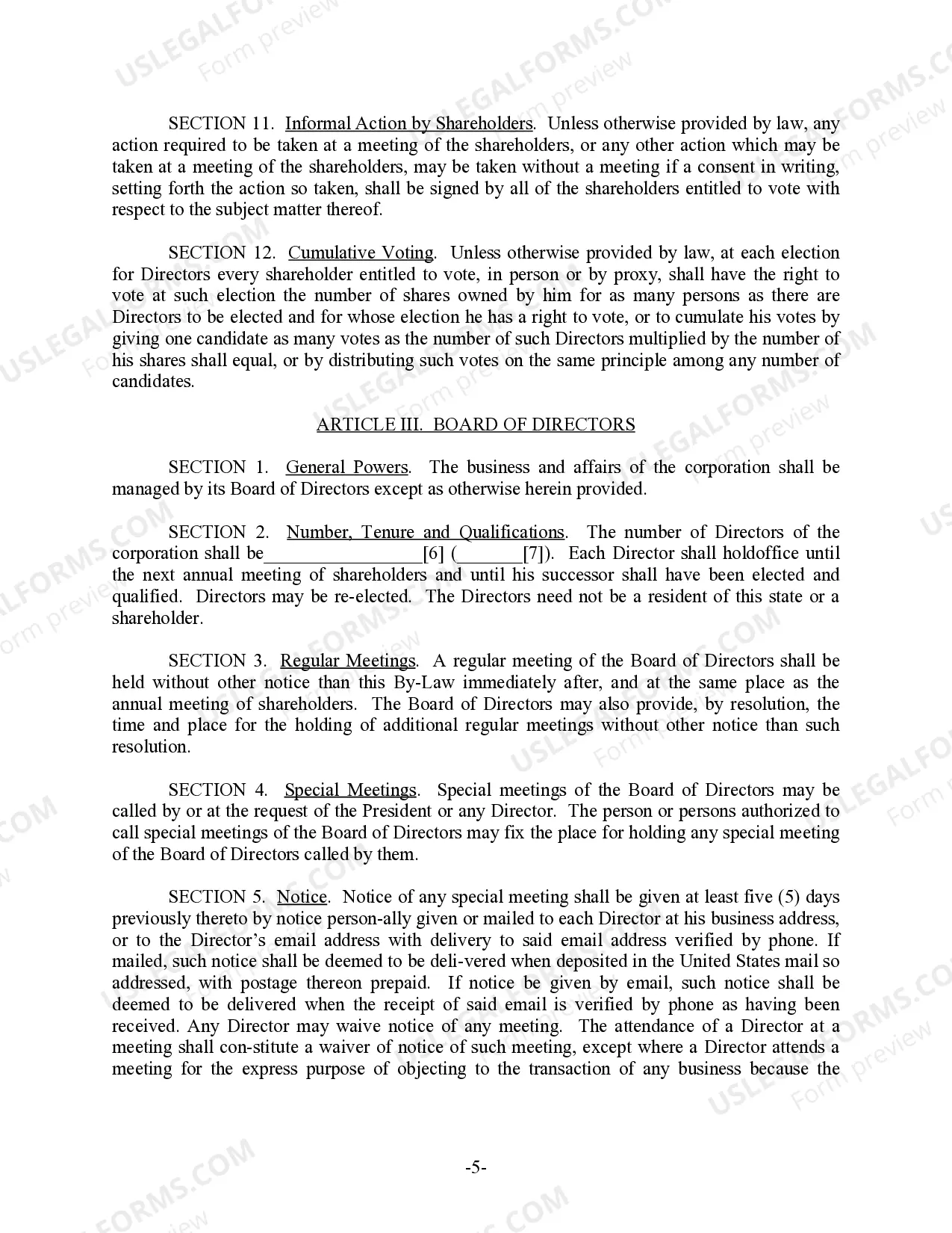 Preview Hawaii Bylaws for Corporation