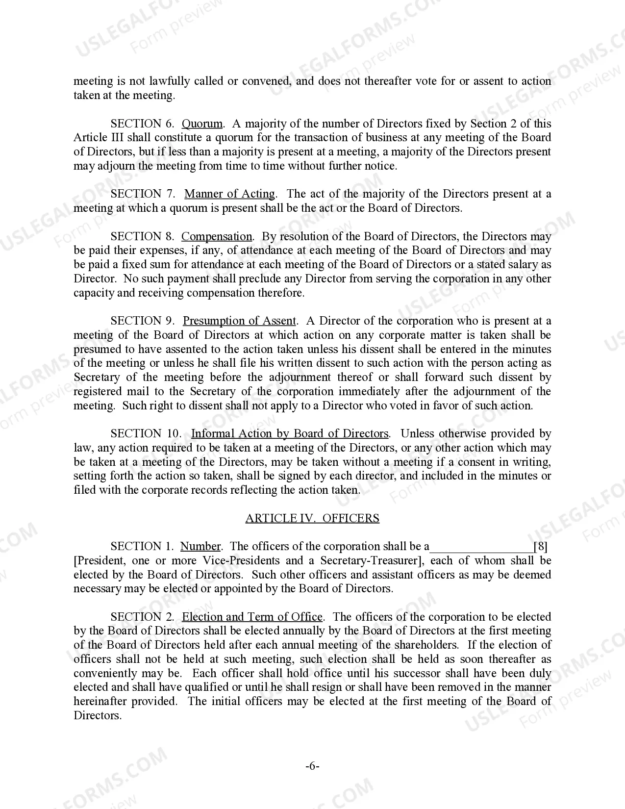 Preview Hawaii Bylaws for Corporation