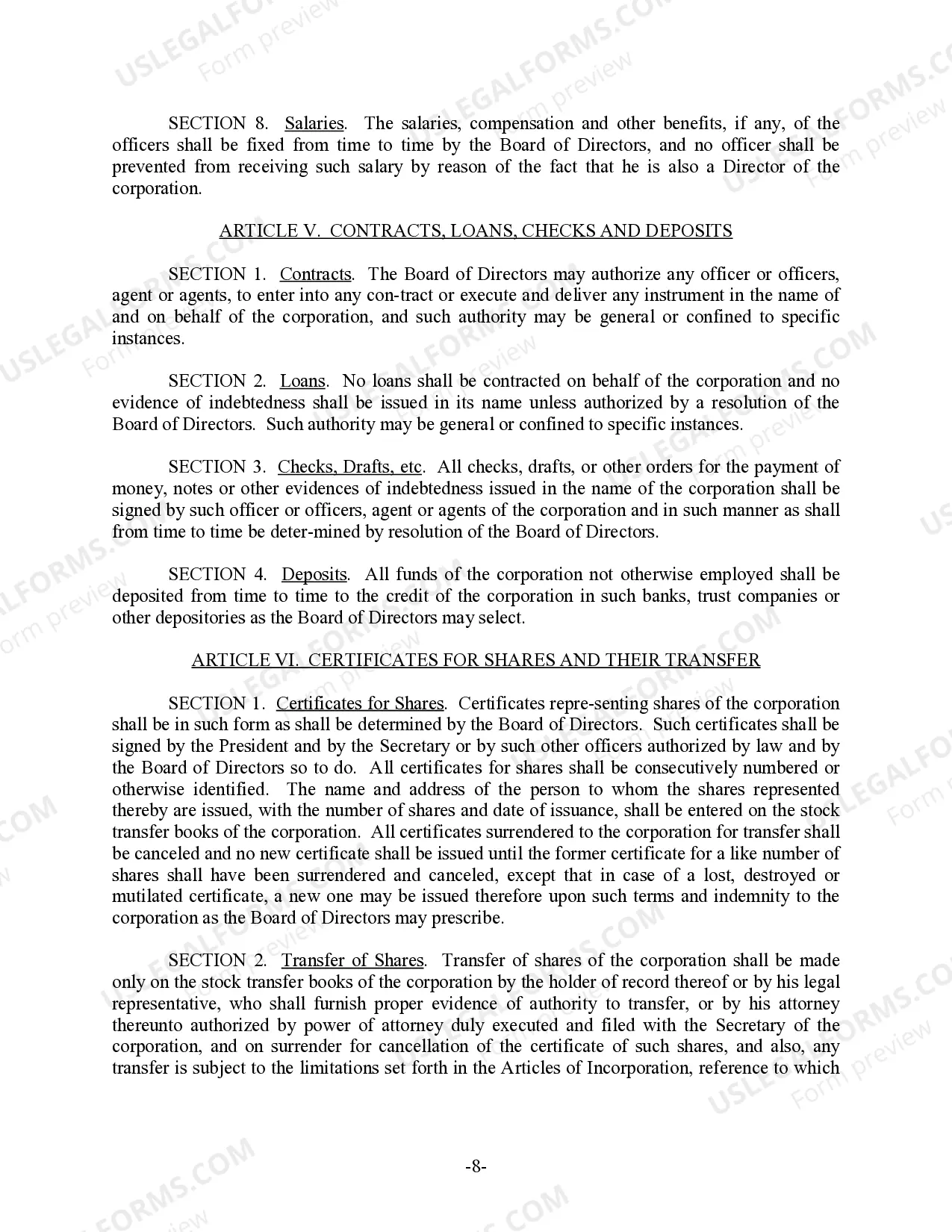 Preview Hawaii Bylaws for Corporation