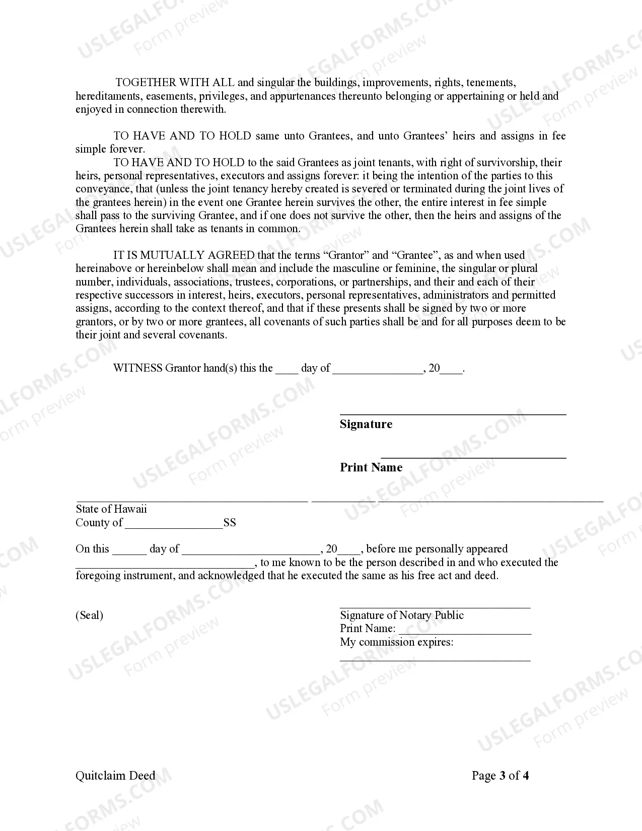 Preview Quitclaim Deed from Individual to Husband and Wife