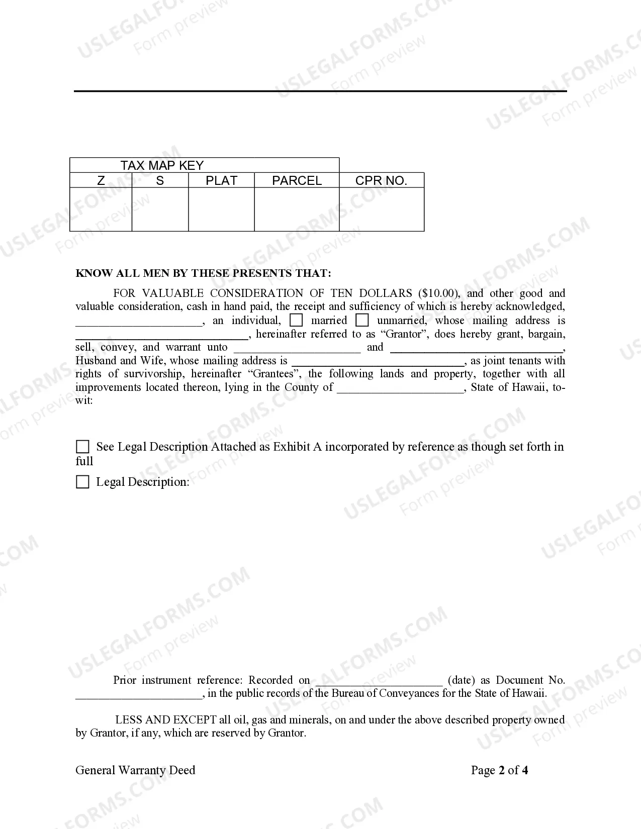 Preview Warranty Deed from Individual to Husband and Wife