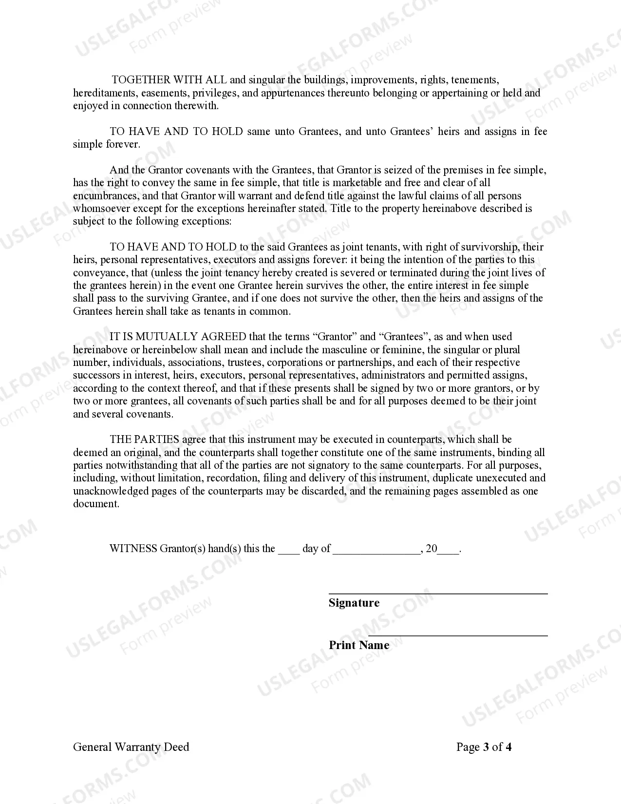 Preview Warranty Deed from Individual to Husband and Wife