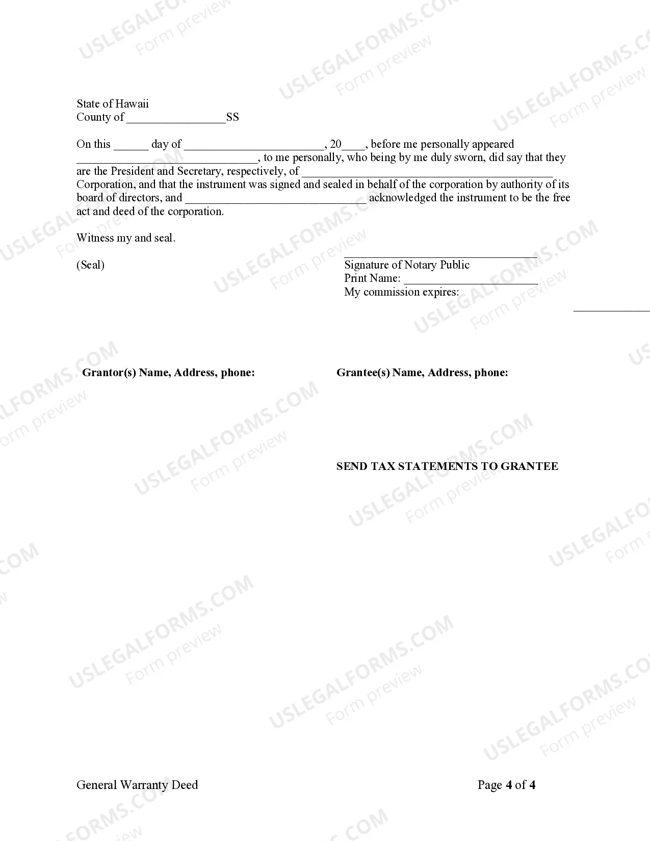 Preview Warranty Deed from Corporation to Husband and Wife