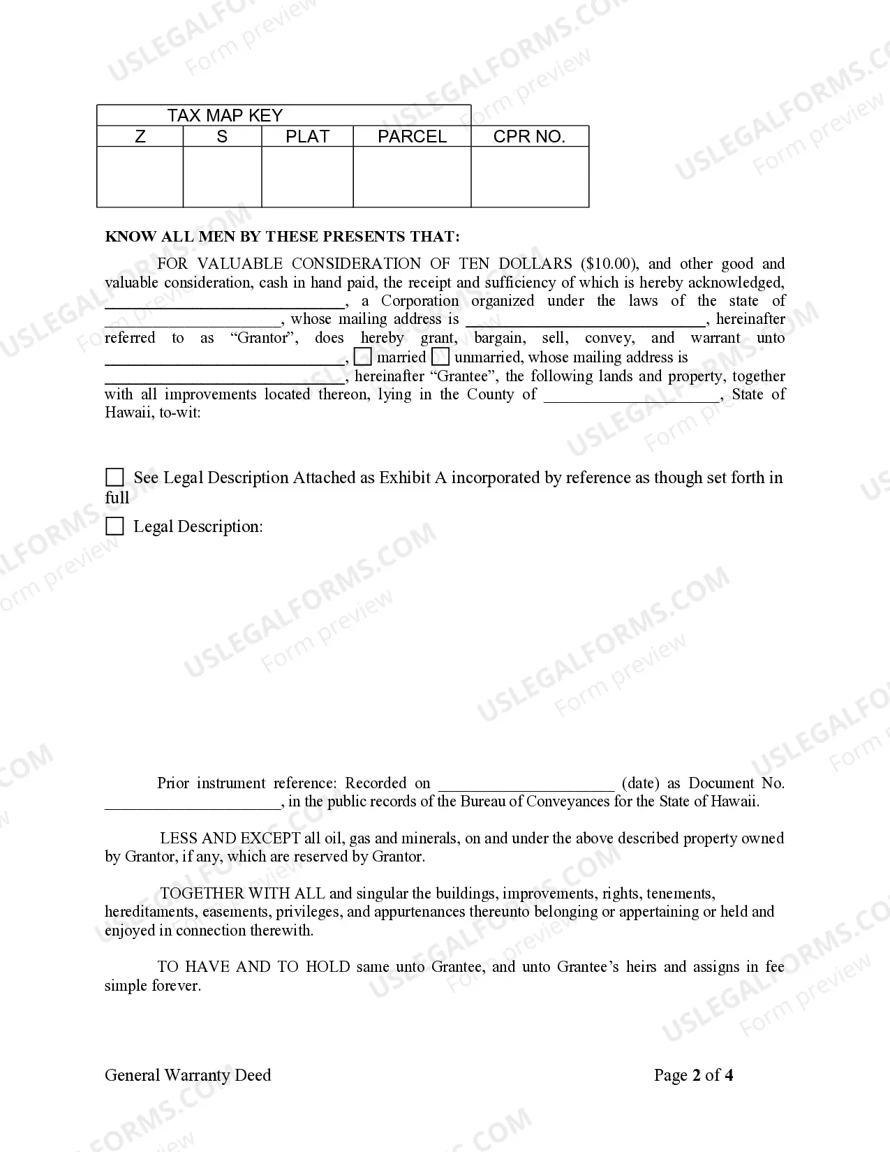 Preview Warranty Deed from Corporation to Individual