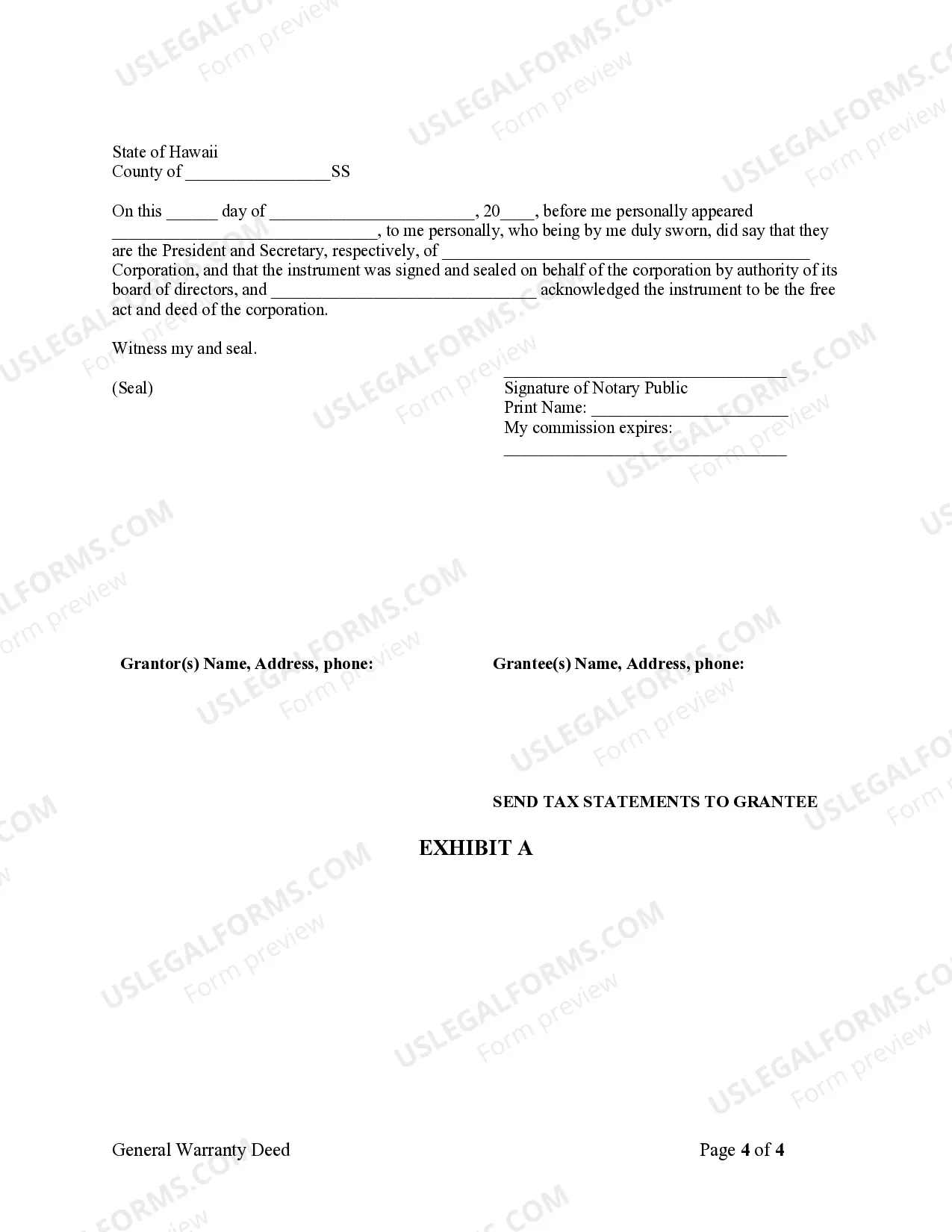 Preview Warranty Deed from Corporation to Individual
