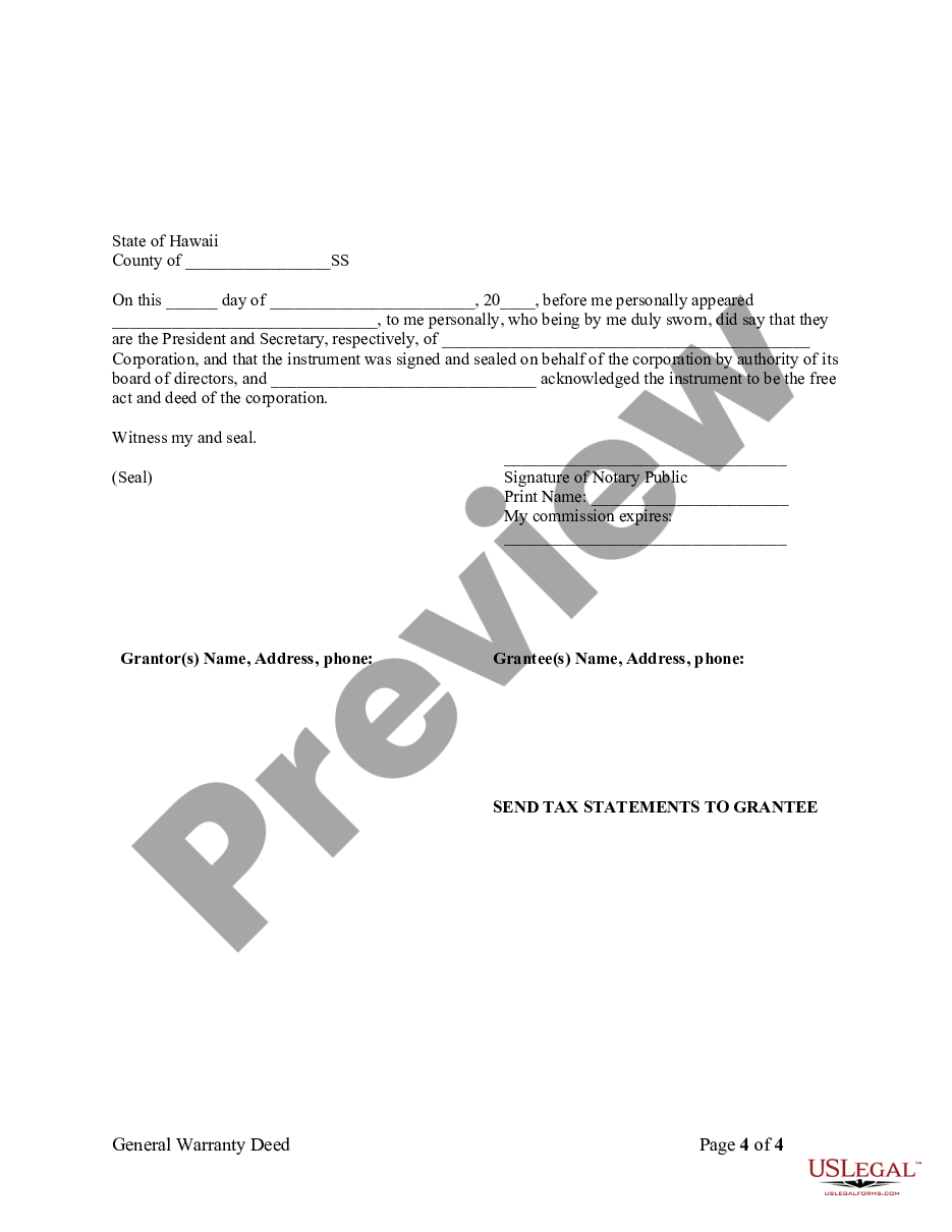 page 3 Warranty Deed from Corporation to Corporation preview