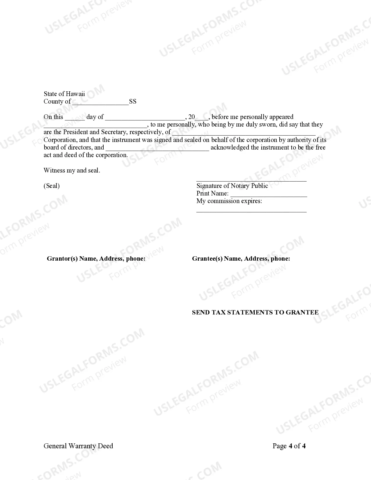 Preview Warranty Deed from Corporation to Corporation
