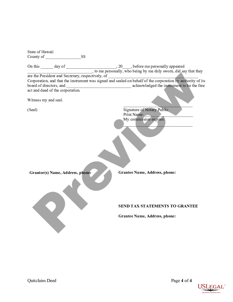 page 3 Quitclaim Deed from Corporation to Two Individuals preview