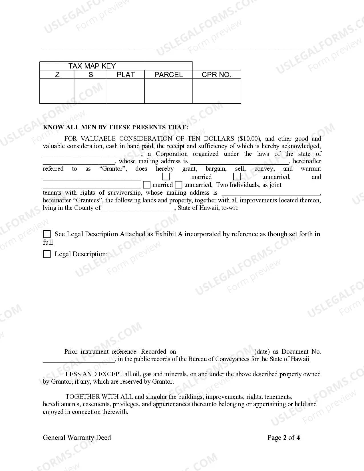 Preview Warranty Deed from Corporation to Two Individuals