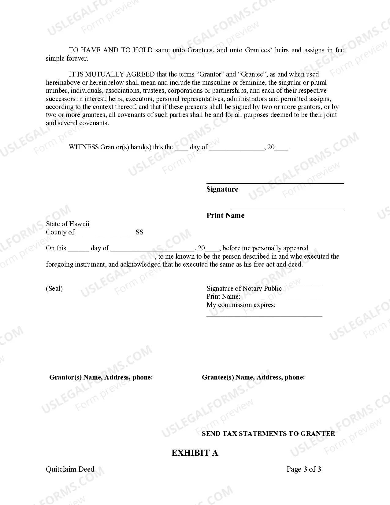 Preview Quitclaim Deed from Husband to Himself and Wife