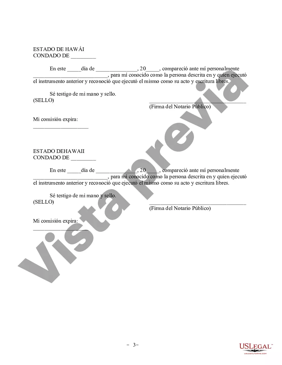 Preview Revocación del Acuerdo de propiedad posnupcial - Hawái