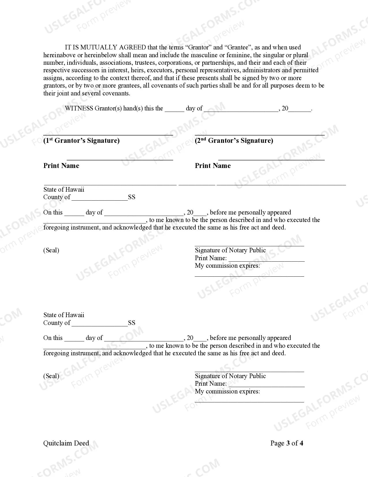 Preview Quitclaim Deed from Husband and Wife to an Individual