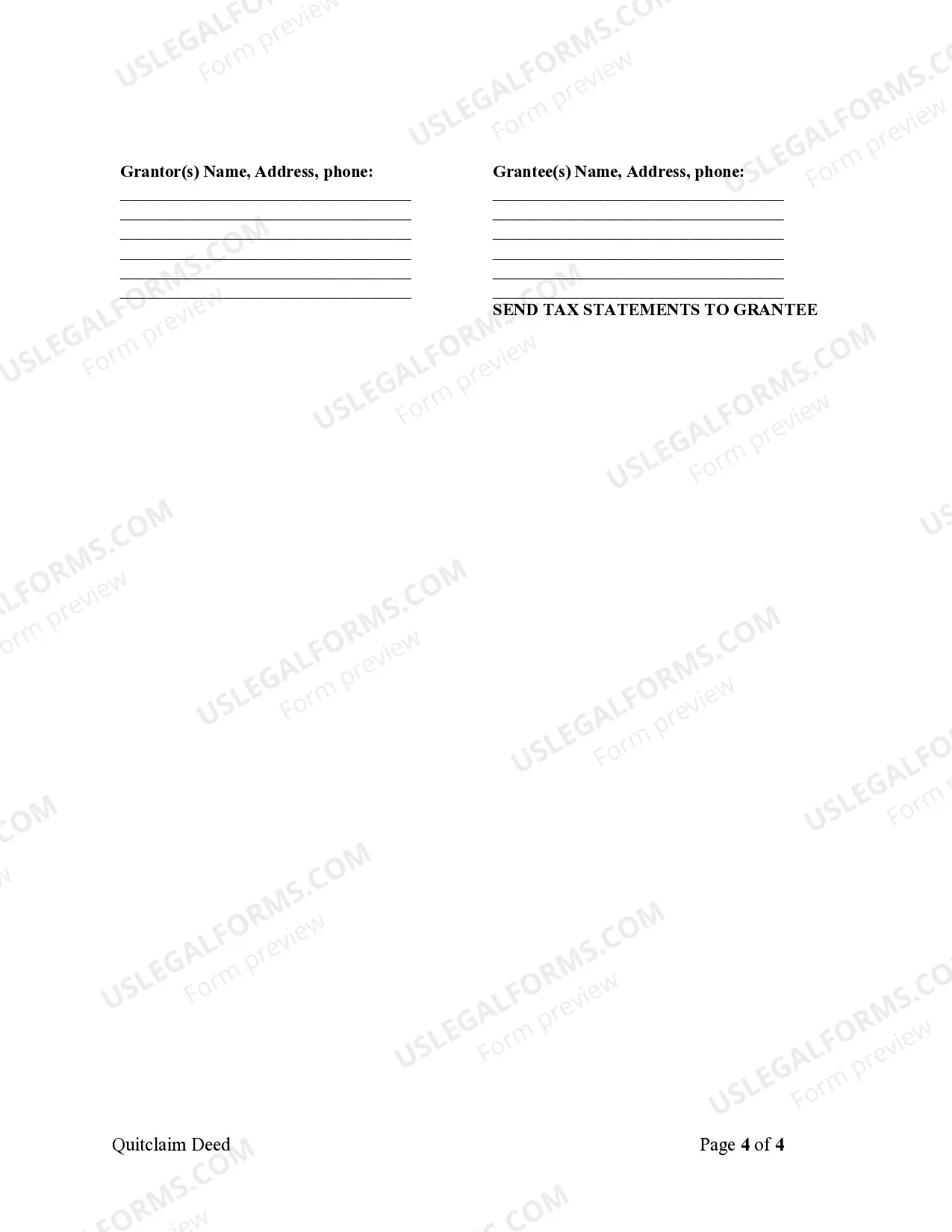 Preview Quitclaim Deed from Husband and Wife to an Individual