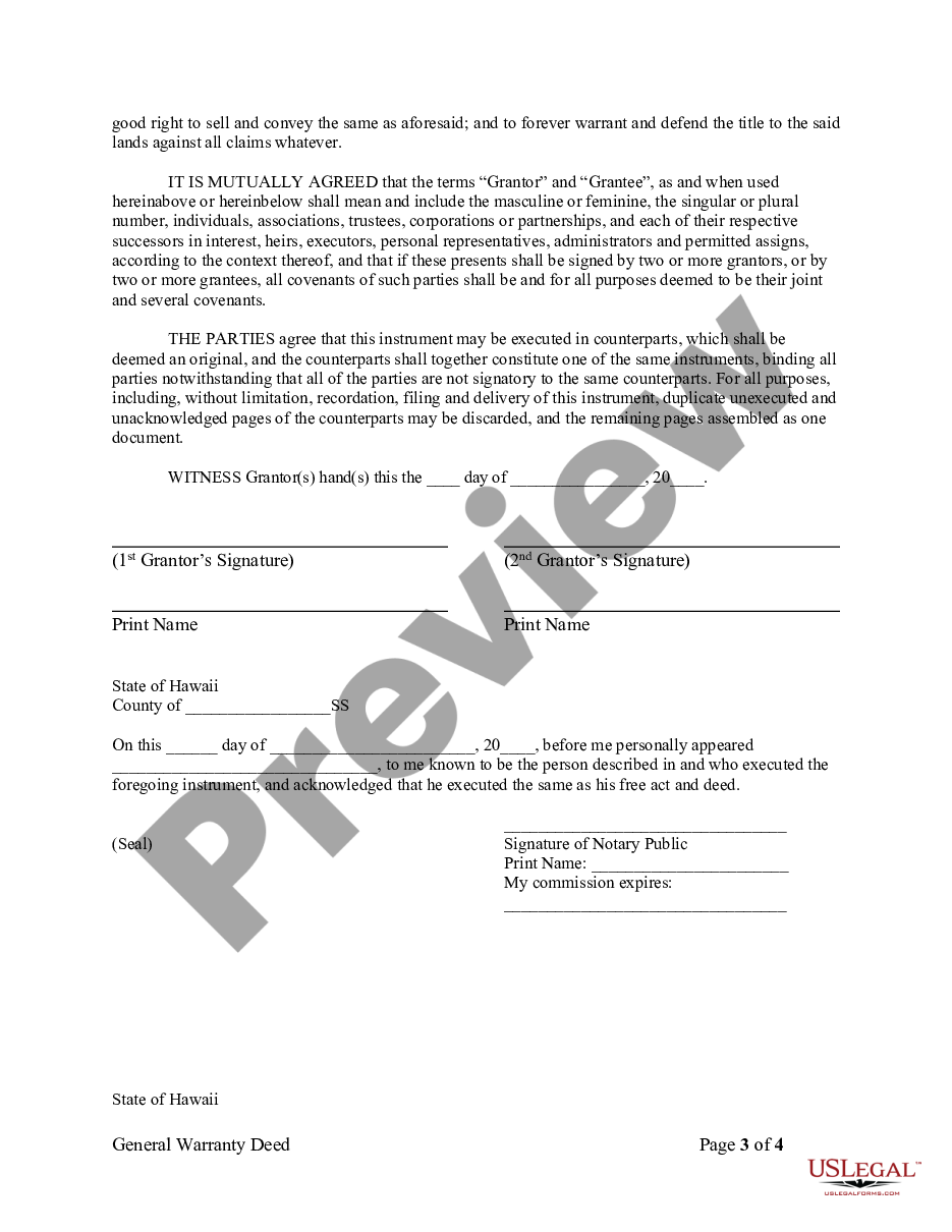 page 2 Warranty Deed from Husband and Wife to an Individual preview