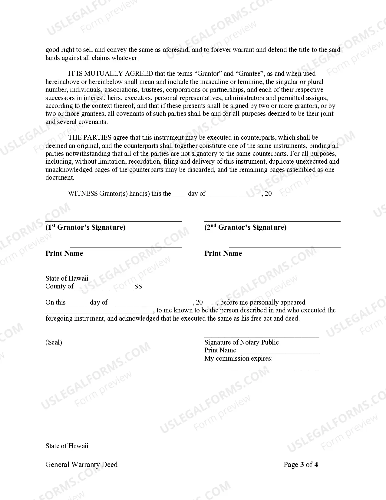 Preview Warranty Deed from Husband and Wife to an Individual