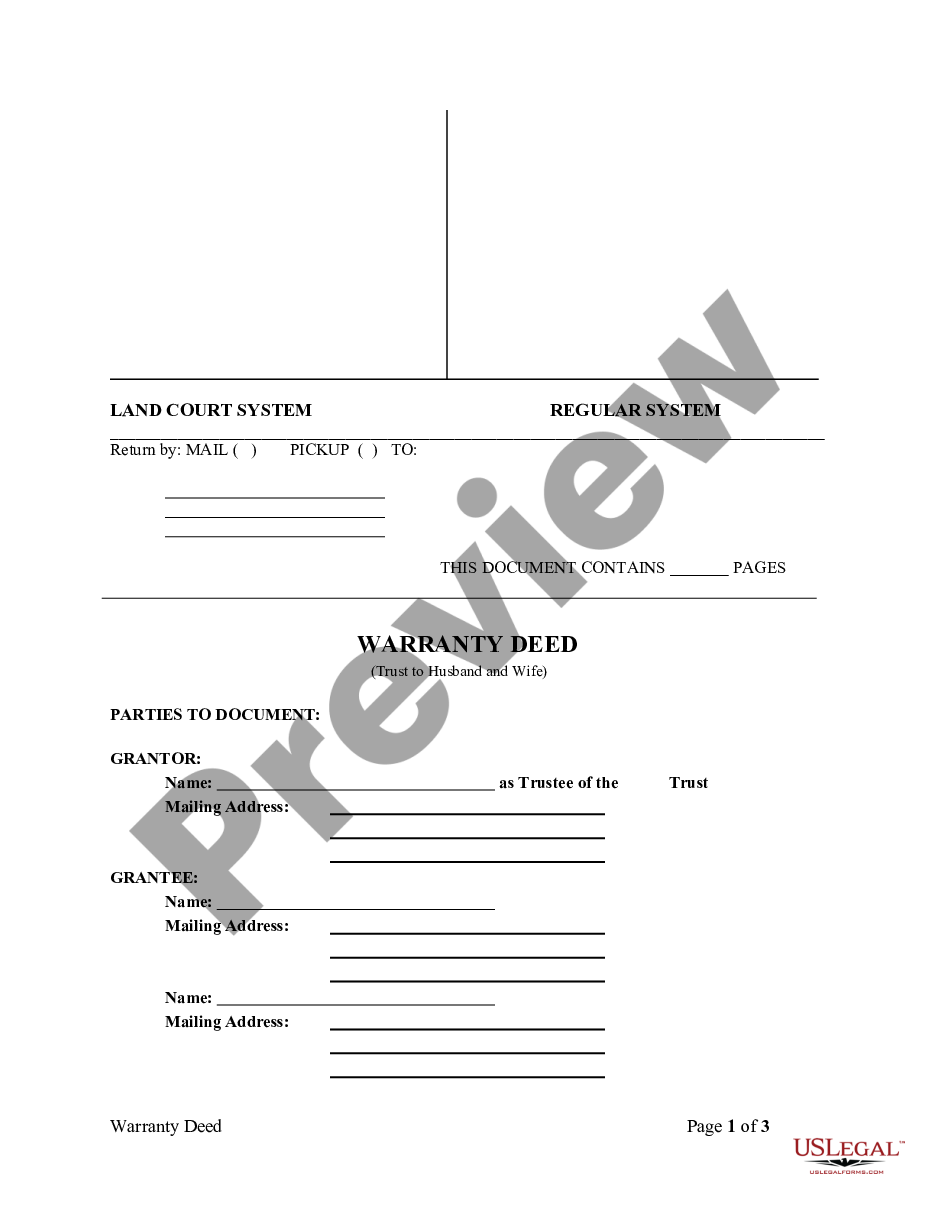page 2 Warranty Deed - Trust to Husband and Wife preview