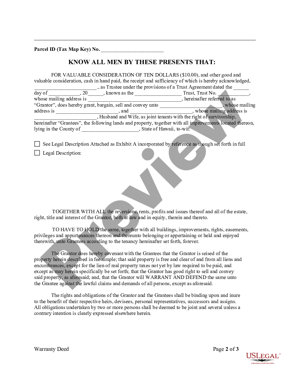 page 3 Warranty Deed - Trust to Husband and Wife preview