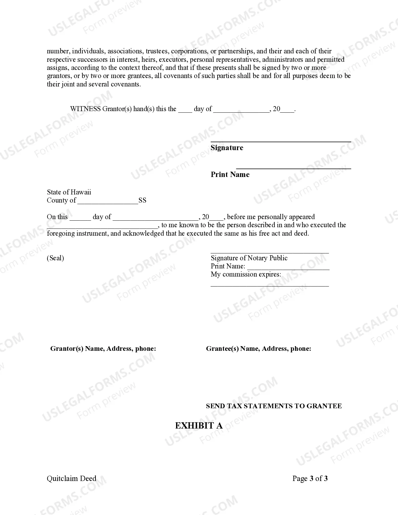 Preview Quitclaim Deed from Individual to Individual