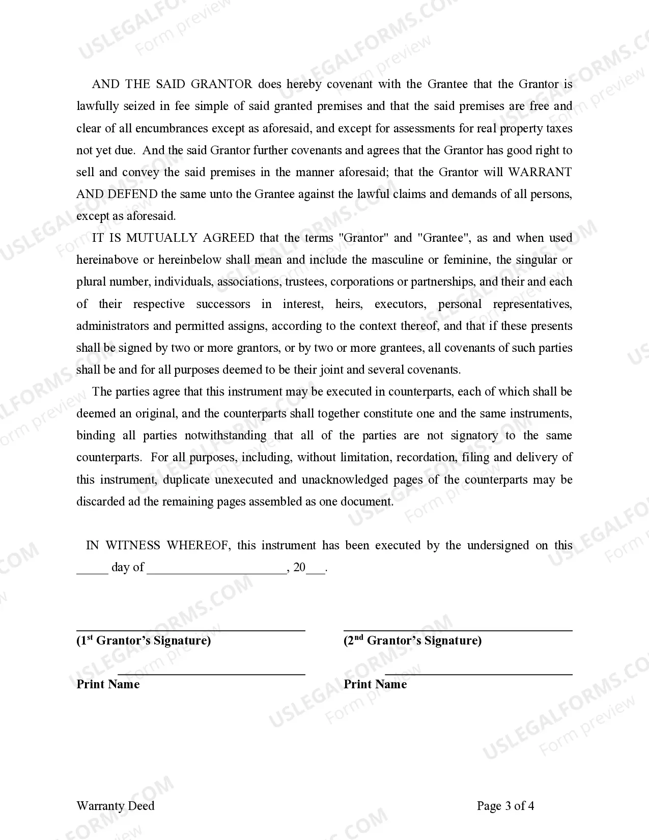 Preview Warranty Deed to Child Reserving a Life Estate in the Parents